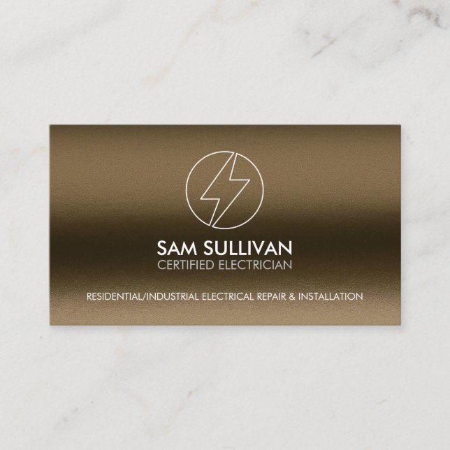 Electrician Electrical Contractor Business Card (Front)