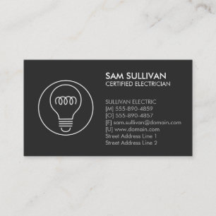 Electrician Electrical Contractor Business Card