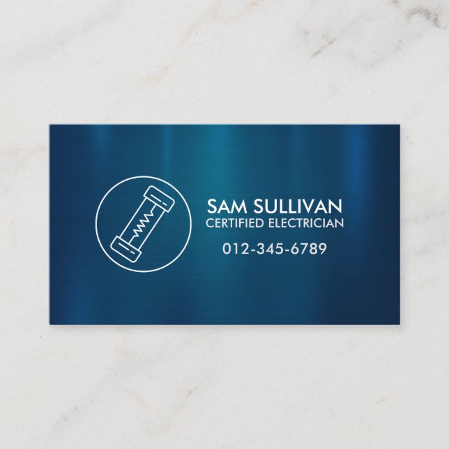 Electrician Electrical Contractor Business Card (Front)