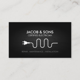 Electrician Electrical Contractor Faux Metal Business Card