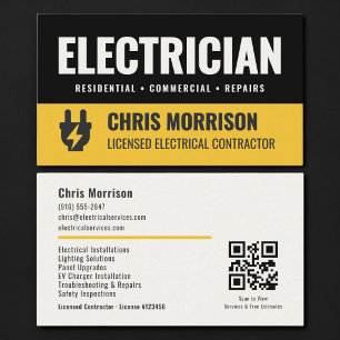 Electrician Electrical Contractor QR Code Business Card