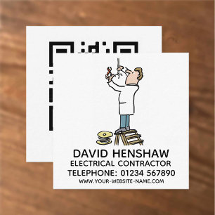 Electrician & Electrical Contractor Square Business Card