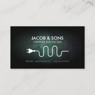 Electrician Electrical Contractor Turquoise Grunge Business Card