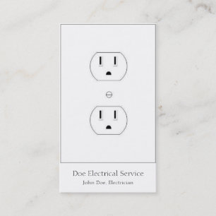 Electrician/Electrical Contractor/Vertical White Business Card
