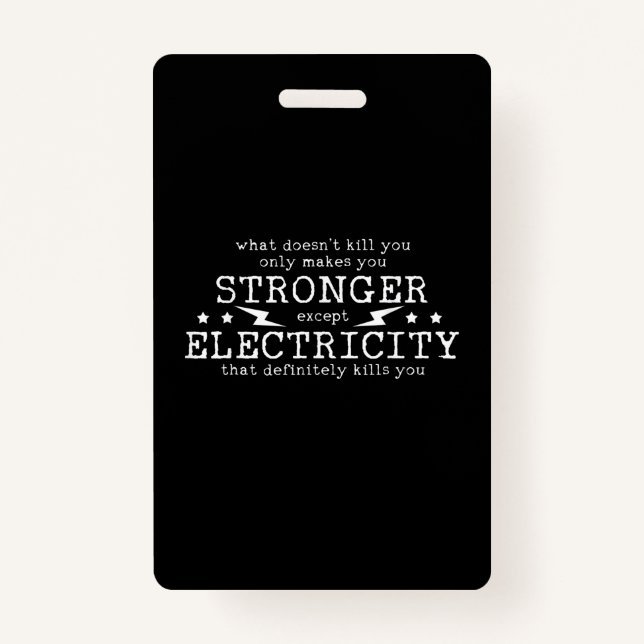 Electrician Electrical Engineer Electricity ID Badge (Front)