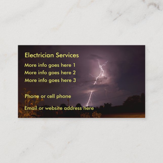 Electrician electrical lightning Business Card (Front)