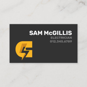 Electrician Electrical Monogram C Business Card