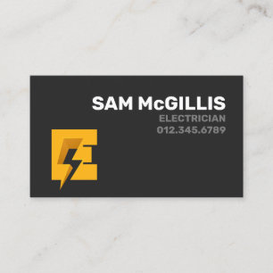 Electrician Electrical Monogram E Business Card