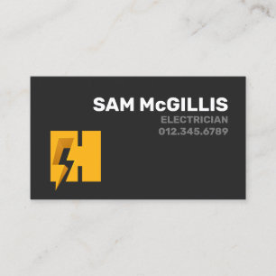 Electrician Electrical Monogram H Business Card