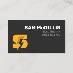 Electrician Electrical Monogram S Business Card