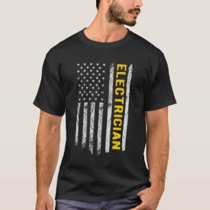 Electrician Electrician Us Flag T-Shirt