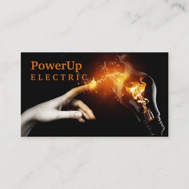 Electrician, Electricity Business Card (Front)