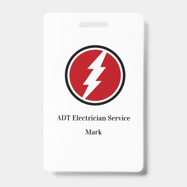 Electrician Employee ID Name Badges Template Badge (Front)