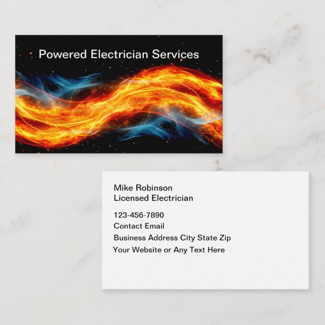 Electrician Energy Business Cards (Front/Back)