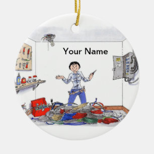 Electrician - Female Ceramic Tree Decoration