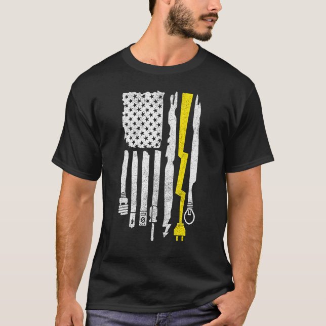 Electrician  For Men Electrical Lineman American F T-Shirt (Front)
