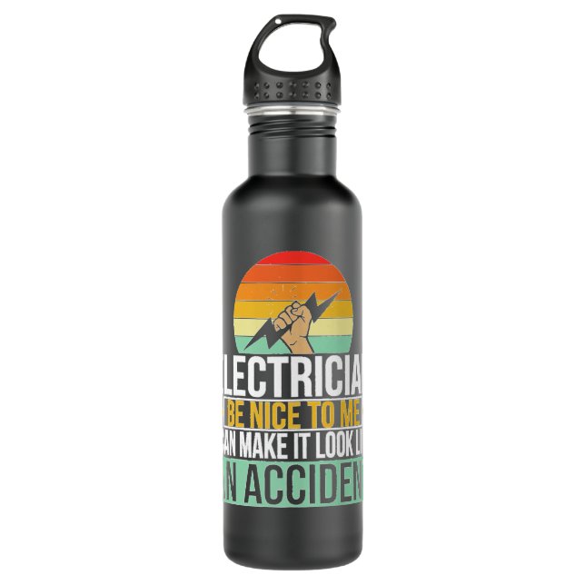 Electrician Funny Electrician Joke Electrical Tech 710 Ml Water Bottle (Front)