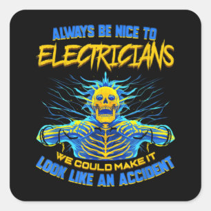 Electrician Funny Gift for Electrical Engineer Ele Square Sticker