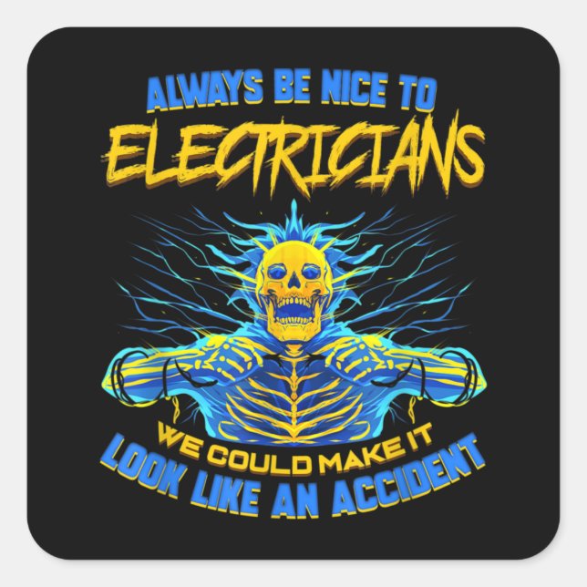 Electrician Funny Gift for Electrical Engineer Ele Square Sticker (Front)