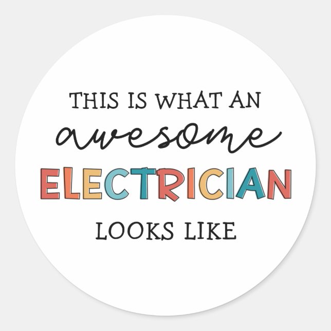 Electrician Funny Gifts for Electricians Classic Round Sticker (Front)