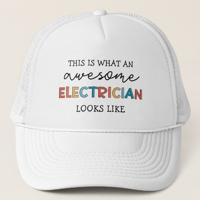Electrician Funny Gifts for Electricians Trucker Hat (Front)