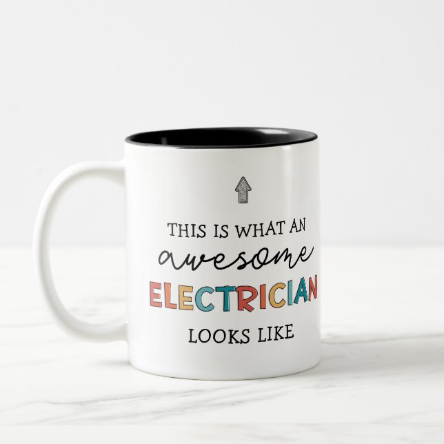 Electrician Funny Gifts for Electricians Two-Tone Coffee Mug (Left)