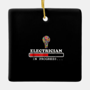 Electrician Gift , Electricity, Loading Funny Bulb Ceramic Ornament
