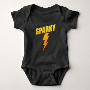 Electrician Gift Funny Sparky Lightning Bolt Baby Bodysuit