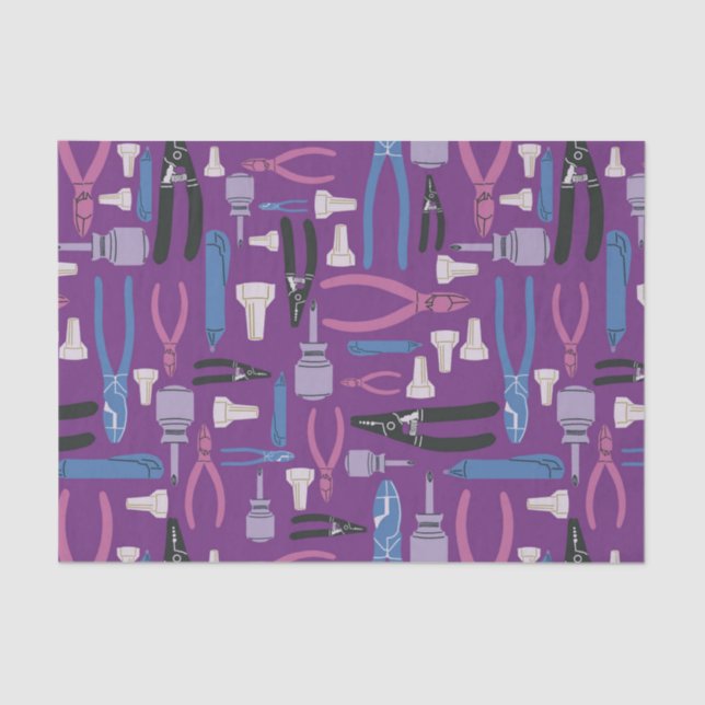 Electrician Gift Tool Themed Tissue Paper (Front)