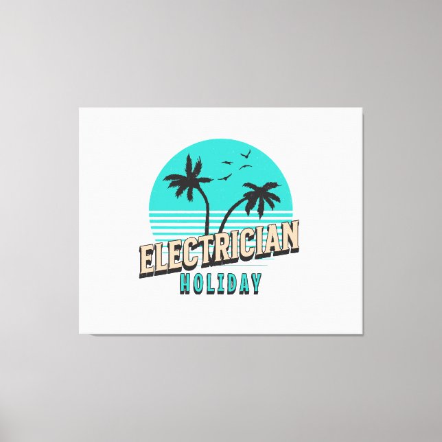 Electrician Holiday Canvas Print (Front)