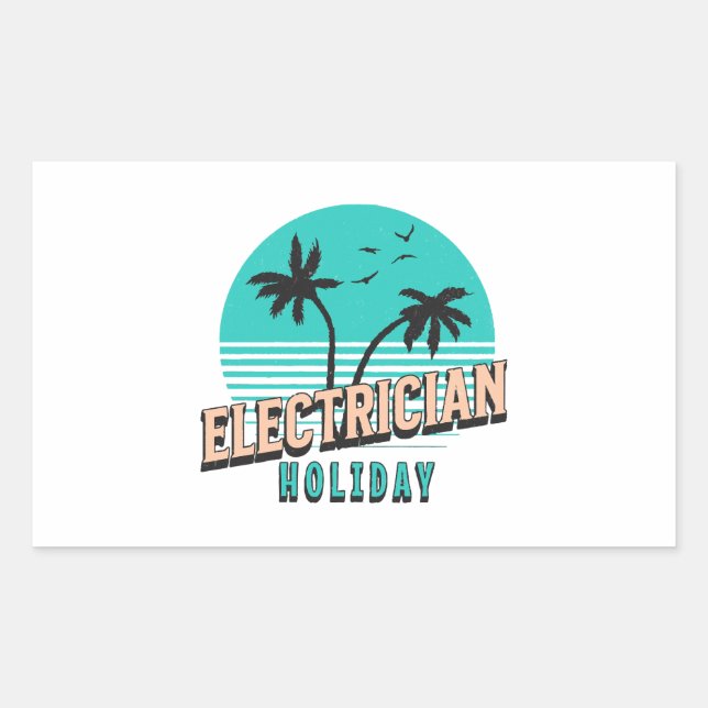 Electrician Holiday Rectangular Sticker (Front)