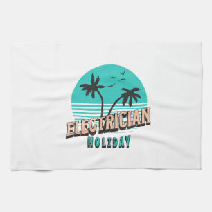 Electrician Holiday Tea Towel