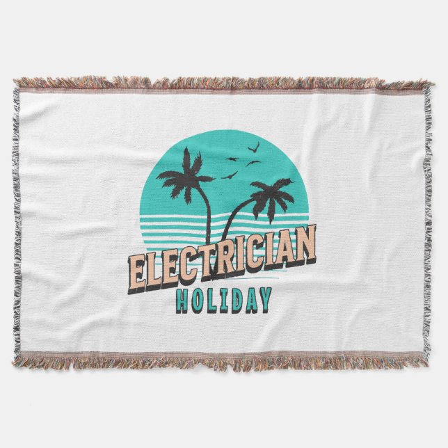 Electrician Holiday Throw Blanket (Front)