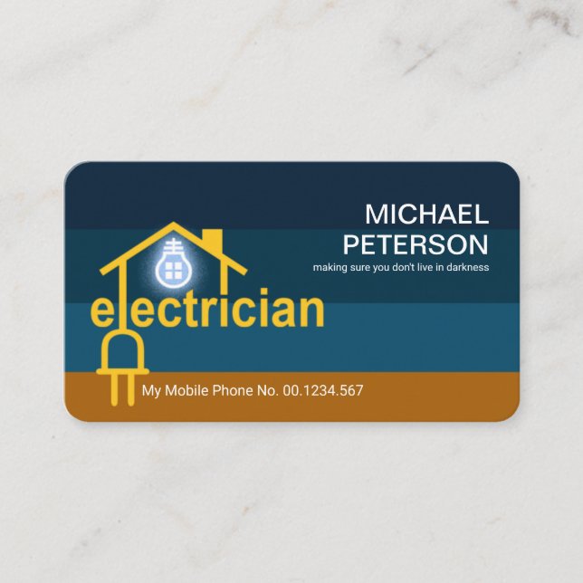 Electrician Home Bulb Plug Circuit Business Card (Front)