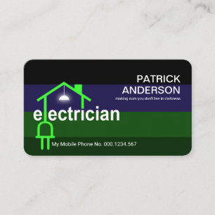 Electrician Home Plug Wiring Business Card