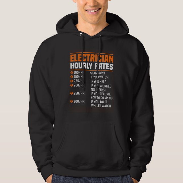Electrician Hourly Rate Electrical Engineer Linema Hoodie (Front)