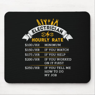 Electrician Hourly Rate For Handyman Humor Labor R Mouse Mat
