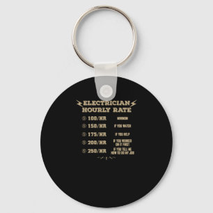 Electrician hourly rate key ring