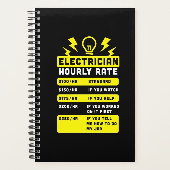 electrician hourly rate planner (Front)