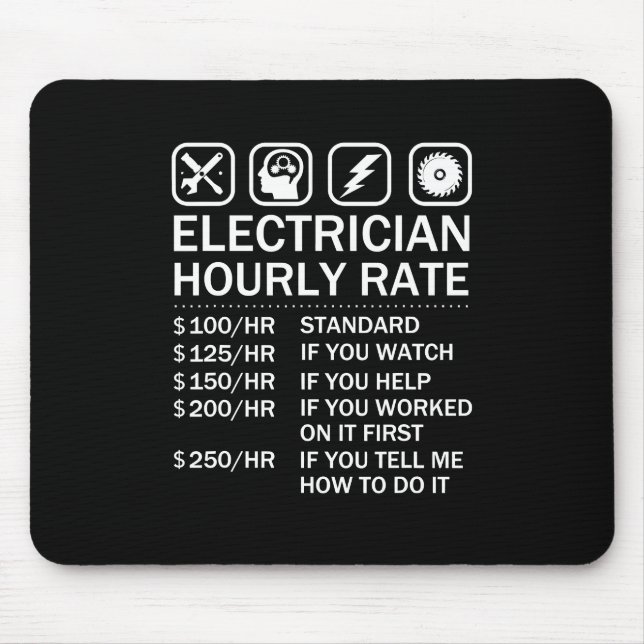 Electrician Hourly Rate Price List - Electrical En Mouse Mat (Front)