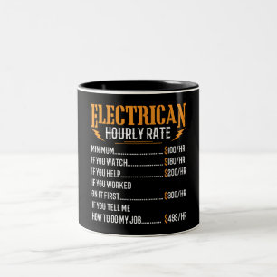 Electrician Hourly Rate Two-Tone Coffee Mug