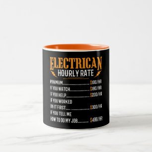 Electrician Hourly Rate Two-Tone Coffee Mug