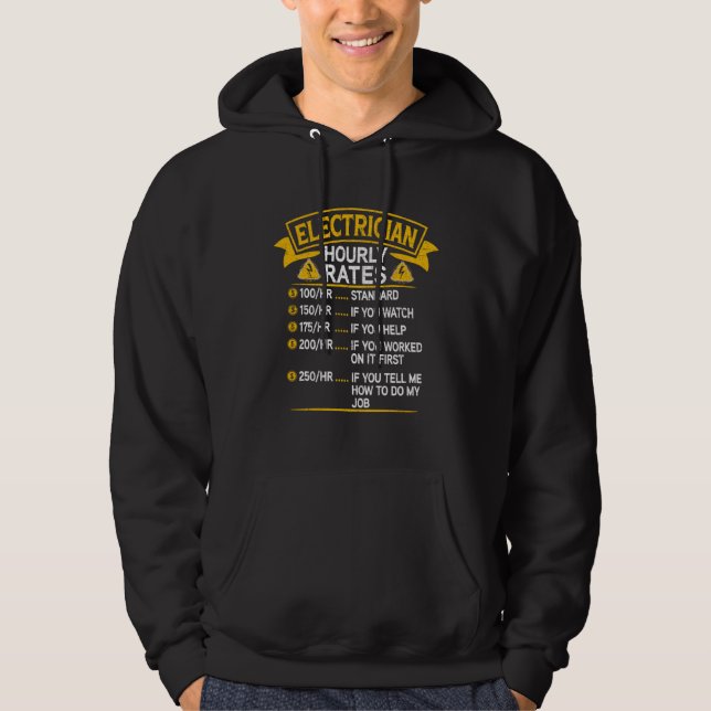 Electrician Hourly Rates Charges Lineman Circuit C Hoodie (Front)