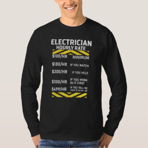 Electrician Hourly Rates Lineman Retro Electrician T-Shirt