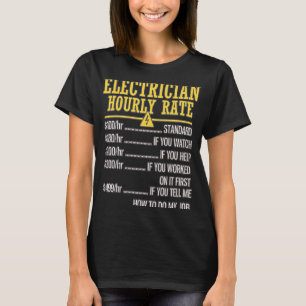 Electrician Hourly Rates Lineman Retro Electrician T-Shirt