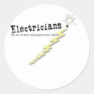 Electrician Humour Classic Round Sticker