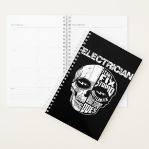 Electrician I Can't Fix Stupid Skull Gift Planner