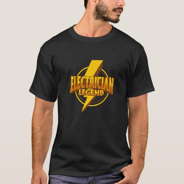 Electrician Legend Electronic Worker Craftsman   T-Shirt (Front)