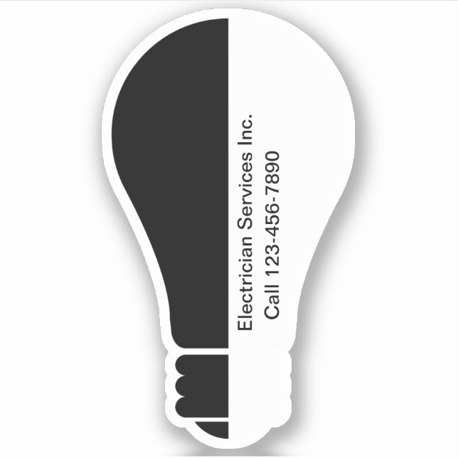 Electrician Light Bulb Shape Promotional (Front)
