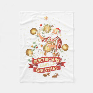 Electrician Lights Up Christmas Funny Dad Father M Fleece Blanket